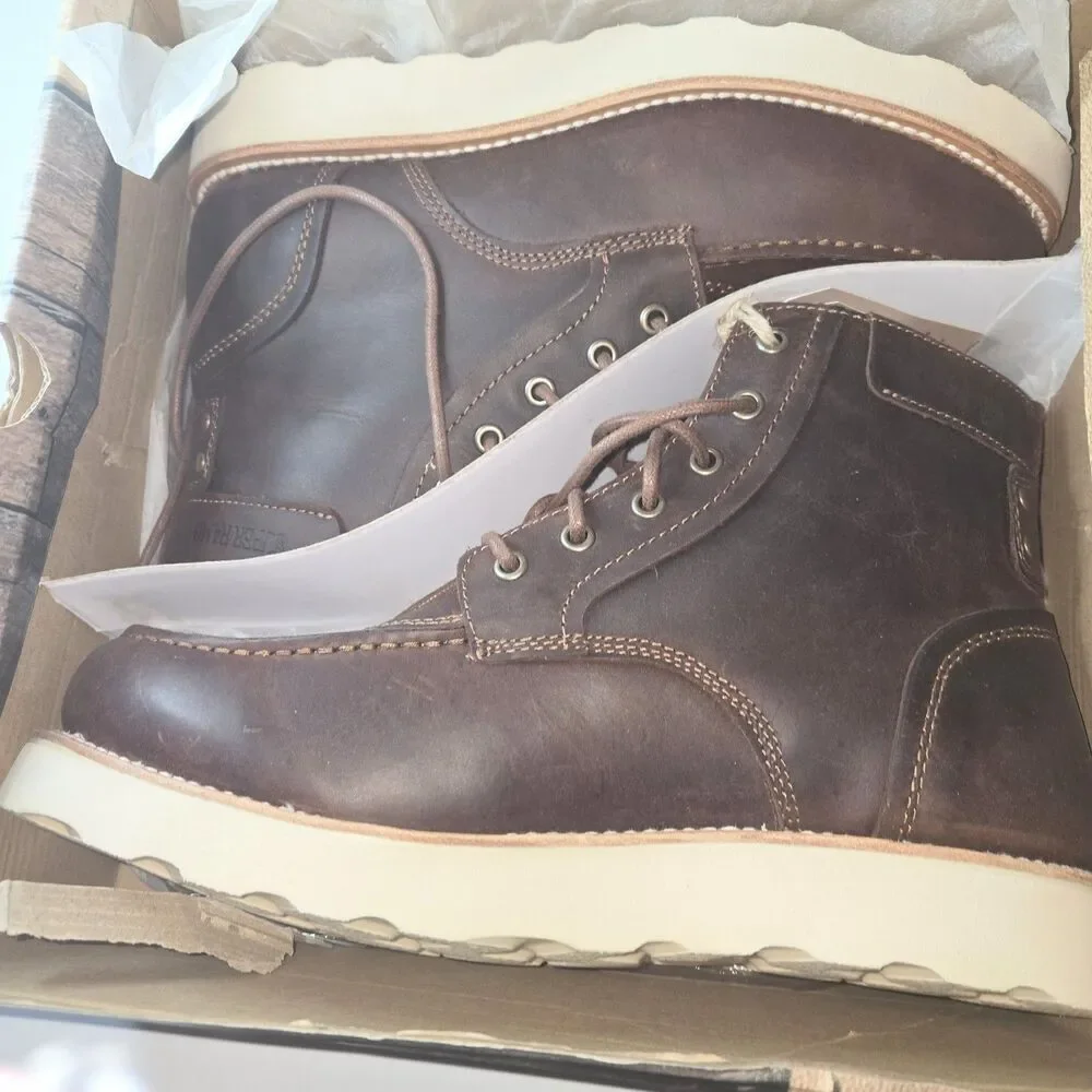 SUPERLAMB Boot DZO Brown Leather Work Boots Red Head Men Sz 11D US NEW With Box